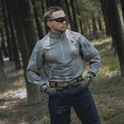 Emersongear camisa táctica combate manga larga operativa azul ripstop