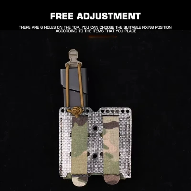 ERQYGRA-bolsa táctica de doble revista, 9mm, linterna de caza, riñonera, sistema Molle de pistola, accesorios de Paintball, deportes de juego de guerra - imagen 4