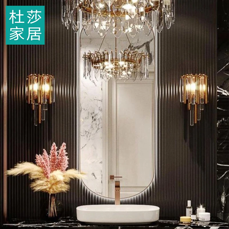 Lavabo de baño personalizado de lujo, luz francesa, estilo hotel, Villa, combinación de gabinete de baño, lavabo de pizarra americano - imagen 4