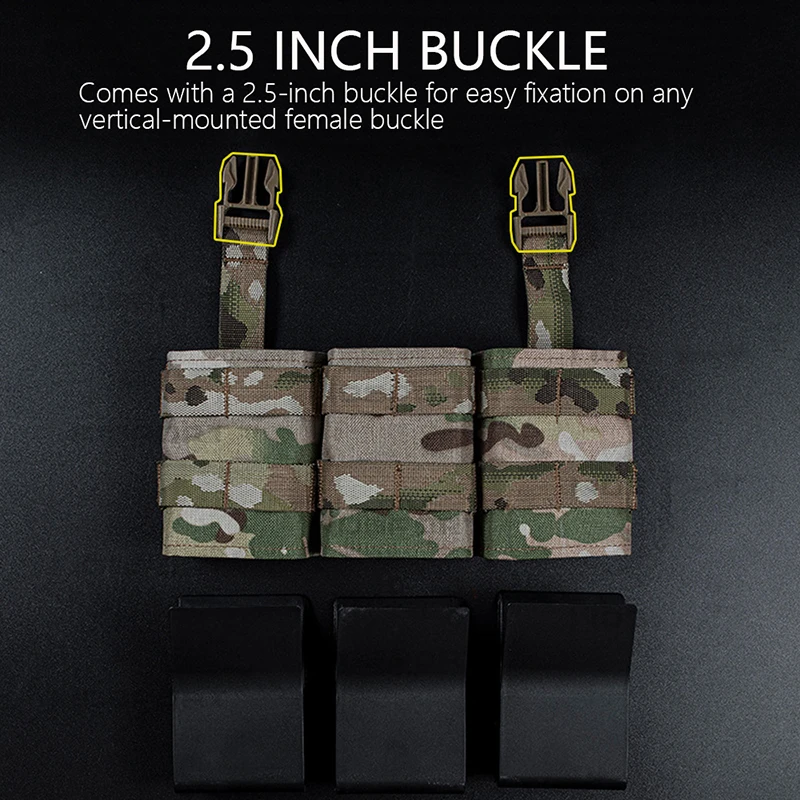 Chaleco táctico de caza Triple revista FAST 5,56, bolsa Triple Mag, Panel frontal para bolsas de soporte Airsoft M4 - imagen 2