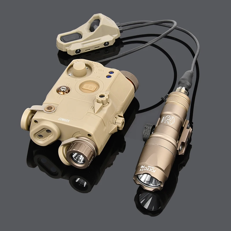 Táctico PEQ15 LA-5C PEQ-15 rojo verde láser M300A M600 linterna LED blanca luz LED IR AXON interruptor de enchufe doble ajuste riel de 20mm - imagen 2