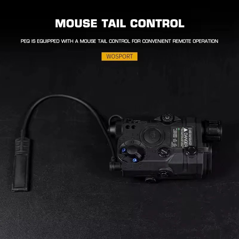 Láser táctico airsoft verde y rojo con pulsador cola ratón PEQ-15 - imagen 4