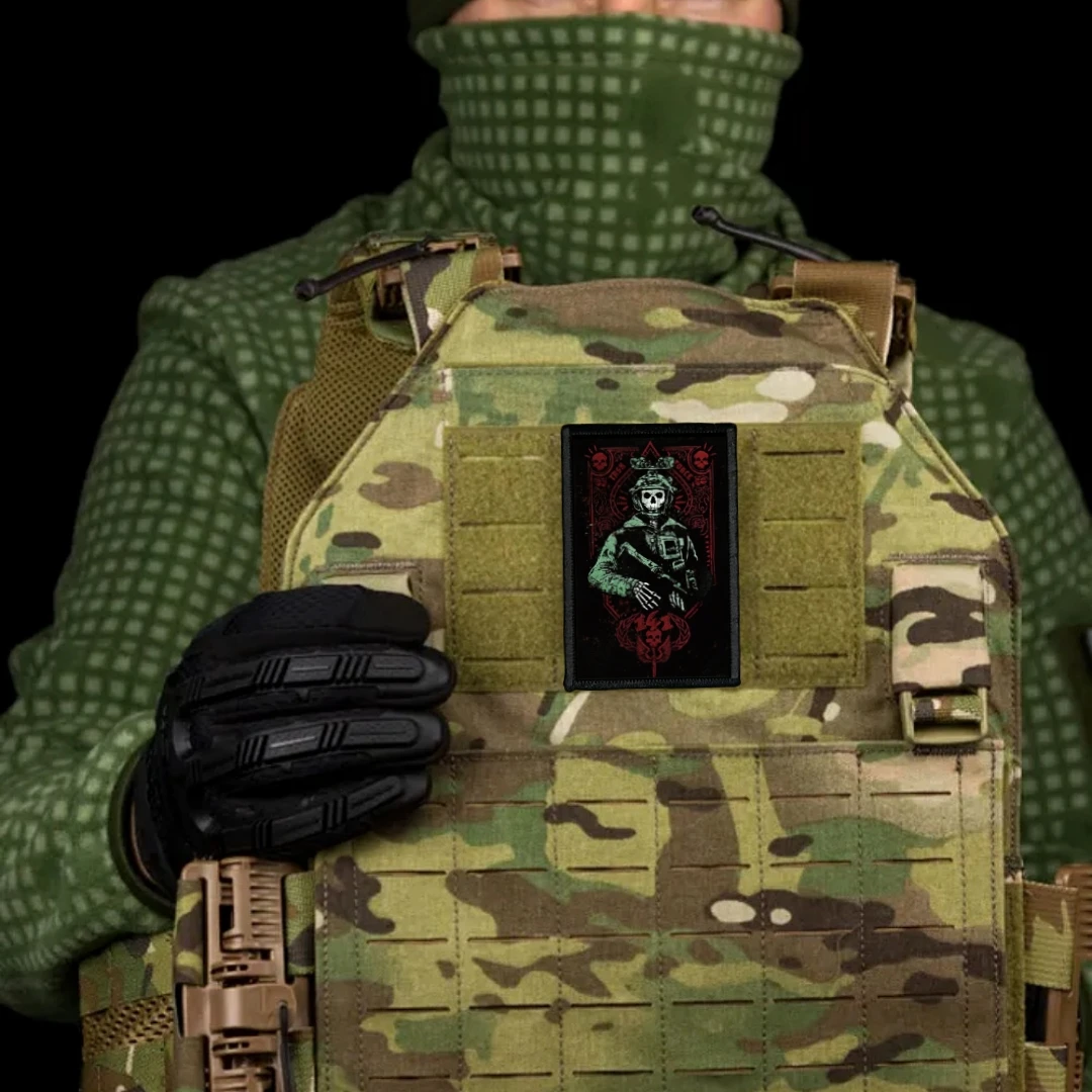 TASK FORCE 141 CODE Call of Duty visión nocturna cráneo insignia de moral táctica parches brazalete militar impreso mochila pegatina - imagen 5