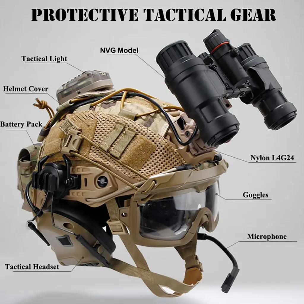 Casco táctico rápido de visión nocturna, conjunto COD con modelo NVG, caza, Paintball, tiro, casco protector resistente a impactos, conjunto de equipo - imagen 2