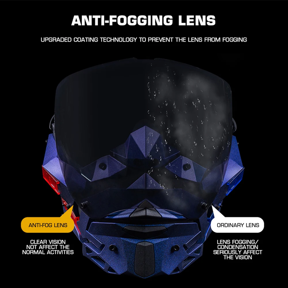 Cyberpunk Gundam estilo Airsoft Paintball máscara protectora media/a cara completa Cosplay fiesta Prop regalos máscara con luz nocturna intermitente - imagen 5