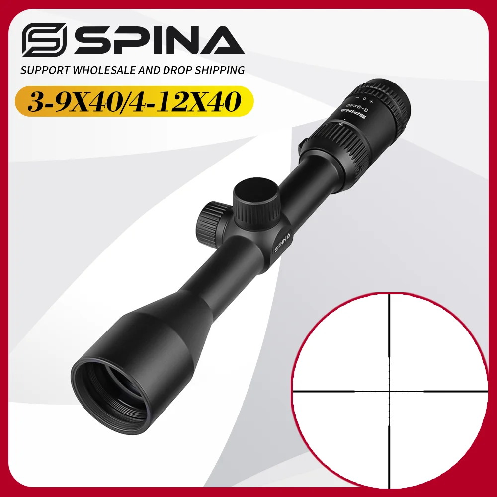 ​​SPINA OPTICS JS 3-9x40/4-12x40 Mira Óptica Táctica de Caza con Montura 21mm&11mm + Nivel de Burbuja​​