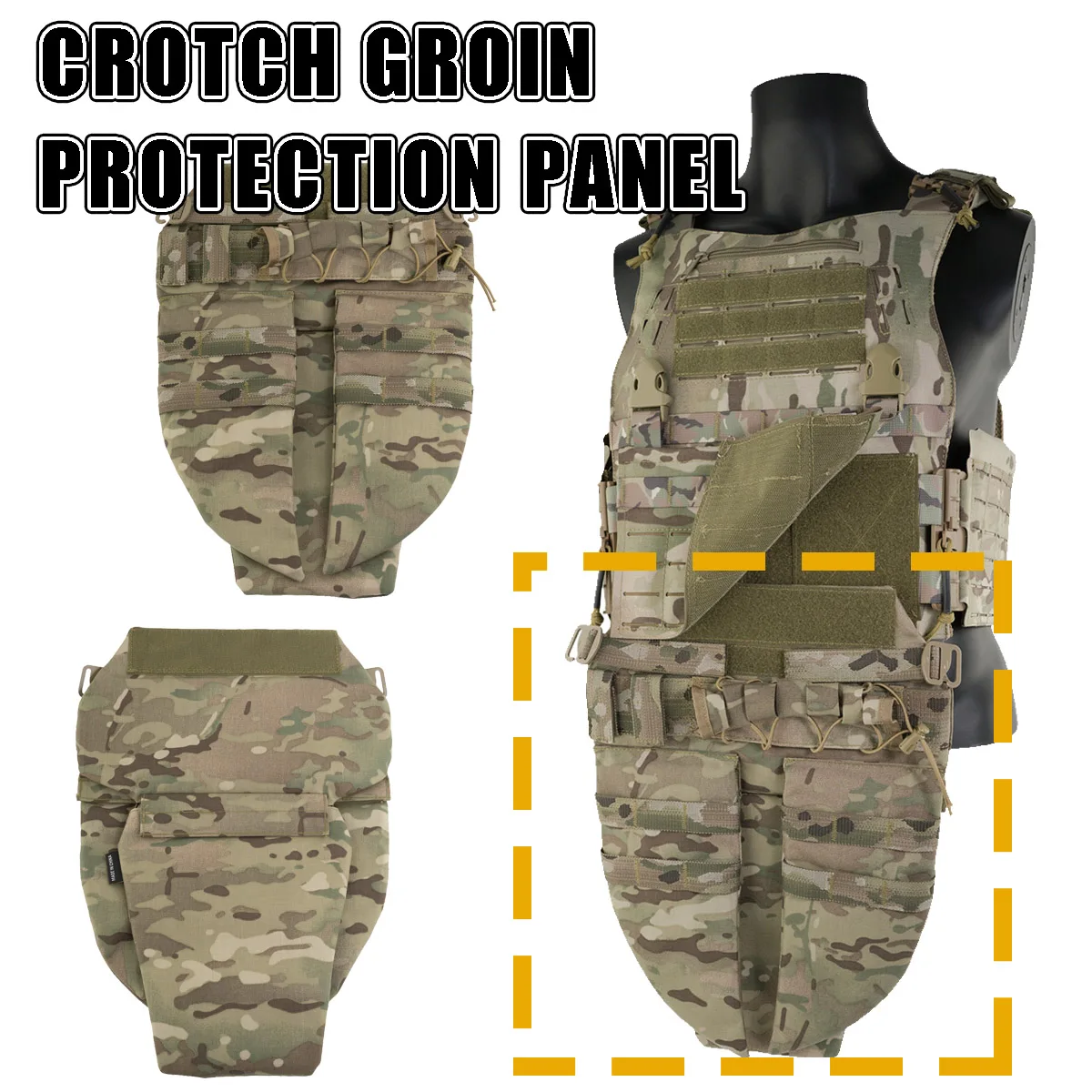 Protector táctico de ingle en la entrepierna, chaleco táctico, Panel de protección de ingle en la entrepierna, armadura corporal de órgano reproductivo para tiro de caza