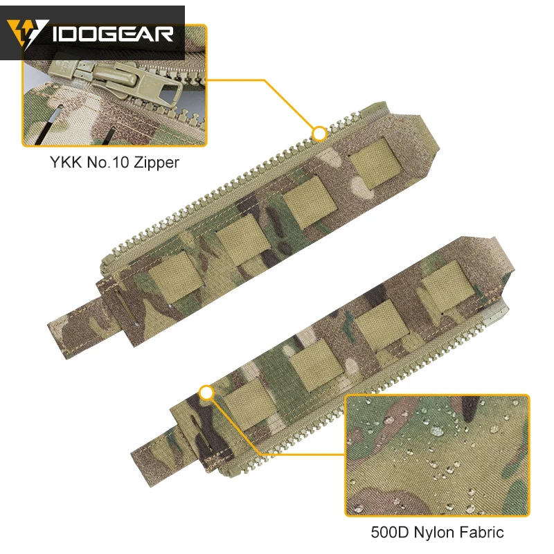 IDOGEAR-Adaptador MOLLE táctico con cremallera, nailon 500D, ligero, versátil para paquete trasero, portador de placa 3950 - imagen 3