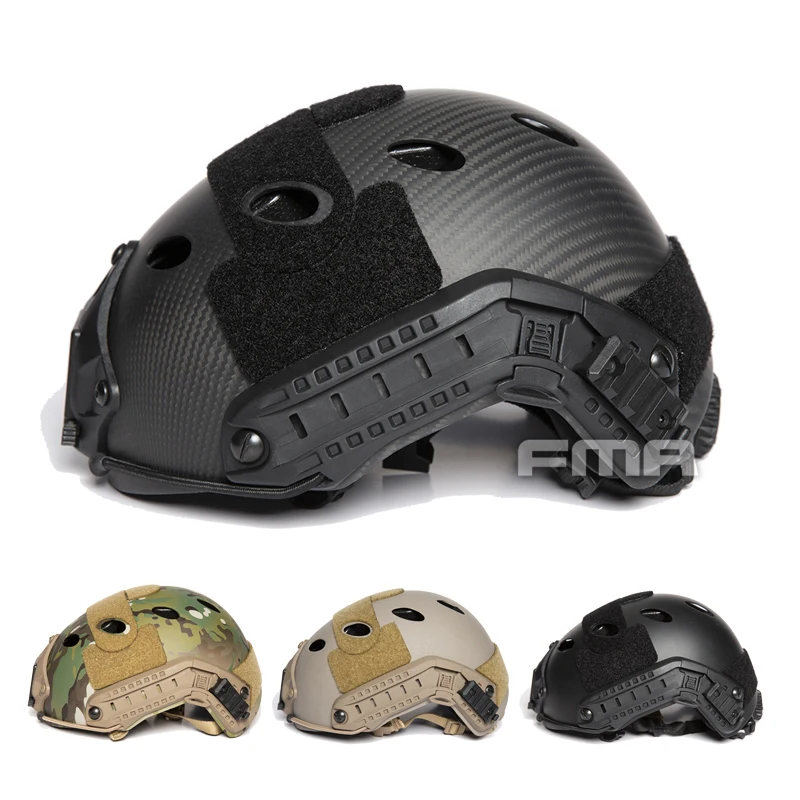 Casco FMA de fibra de carbono FAST serie PJ estilo táctico ligero ventilado para Airsoft y exterior ajustable (M/L) - imagen 4