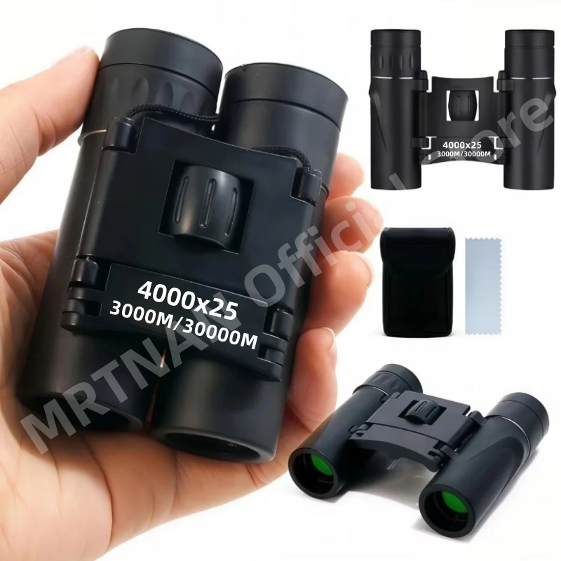 Binoculares potentes 4000X25 HD, Mini telescopio plegable de largo alcance de 3000M, óptica BAK4 FMC para Deportes de caza, viajes de acampada al aire libre