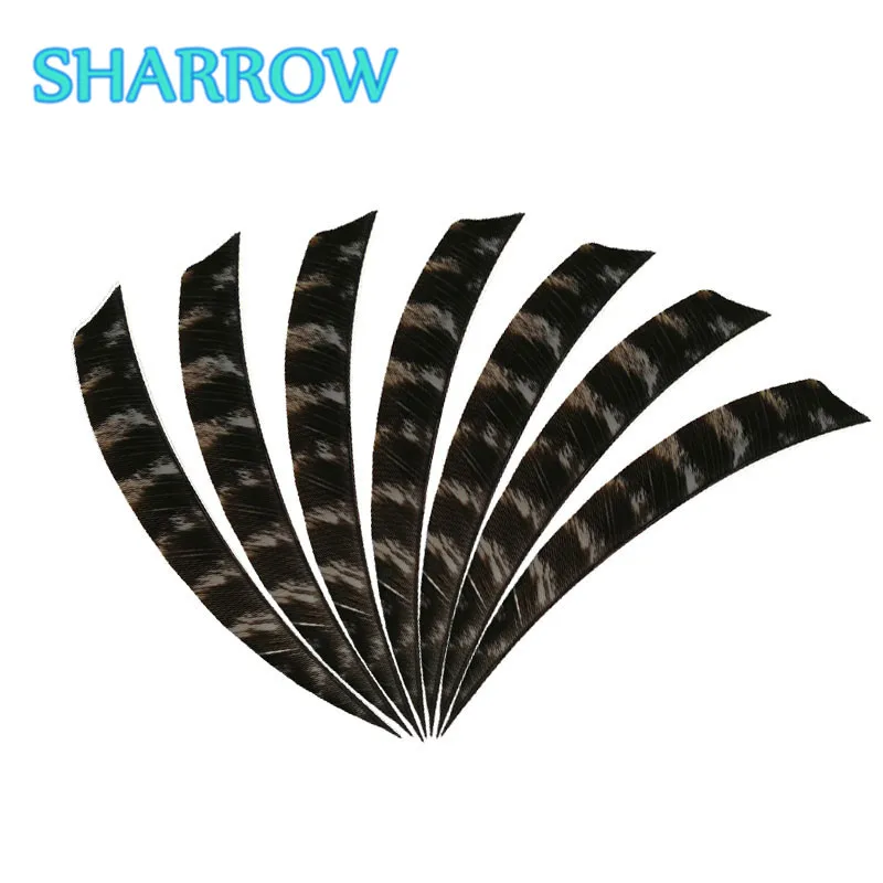 Flecha de plumas con forma de escudo, pluma de pavo Natural, ala derecha para tiro con arco, accesorios de caza, 50 piezas, 5"