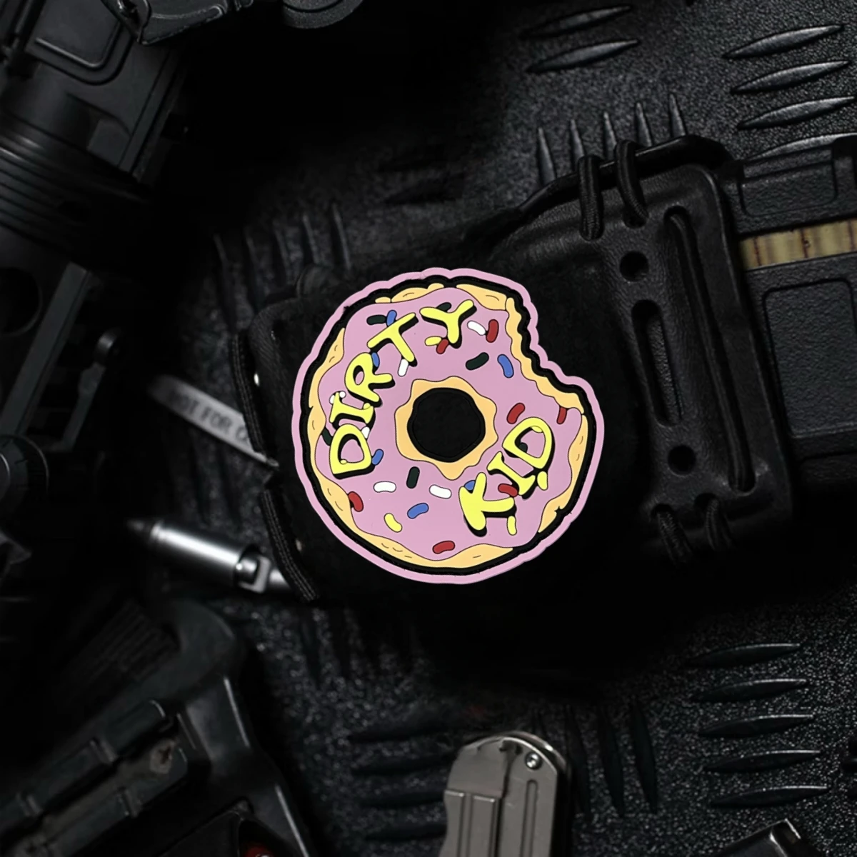 Insignia de moral de Donut para chico sucio, parche de PVC, brazalete táctico militar del ejército, parches de gancho y bucle, pegatina para mochila, sombreros - imagen 2