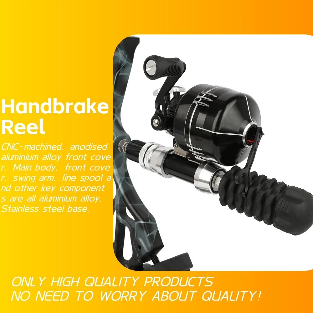 Carrete de Pesca con Arco Compuesto, Relación de Engranajes 5.2:1, Cubierta CNC, Línea de Pesca de 120 Yardas con 7 Rodamientos para Caza y Pesca Deportiva al Aire Libre - imagen 2