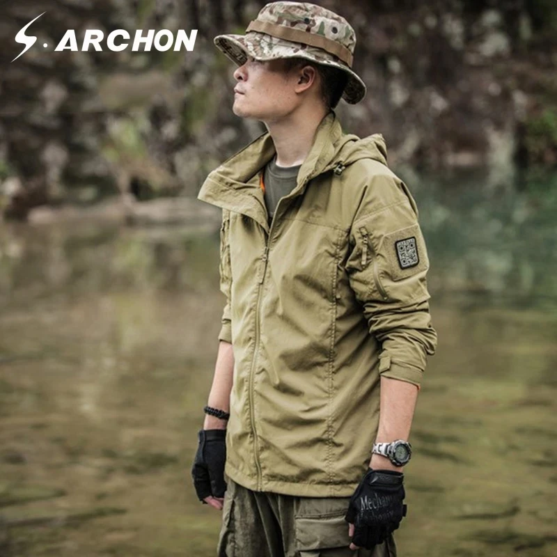 Chaquetas tácticas militares de combate ligeras para hombres, chaquetas Bomber transpirables impermeables, abrigos casuales suaves del ejército, nuevo - imagen 5