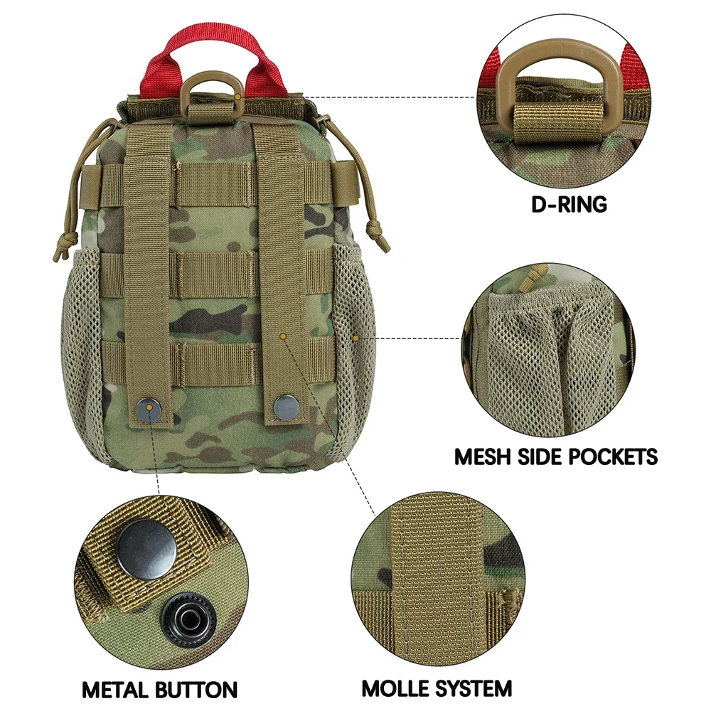 Bolsa de primeros auxilios, Kit de supervivencia, táctica, desmontaje rápido, bolsa IFAK, bolsa de caza para acampar, equipo de riñonera - imagen 5