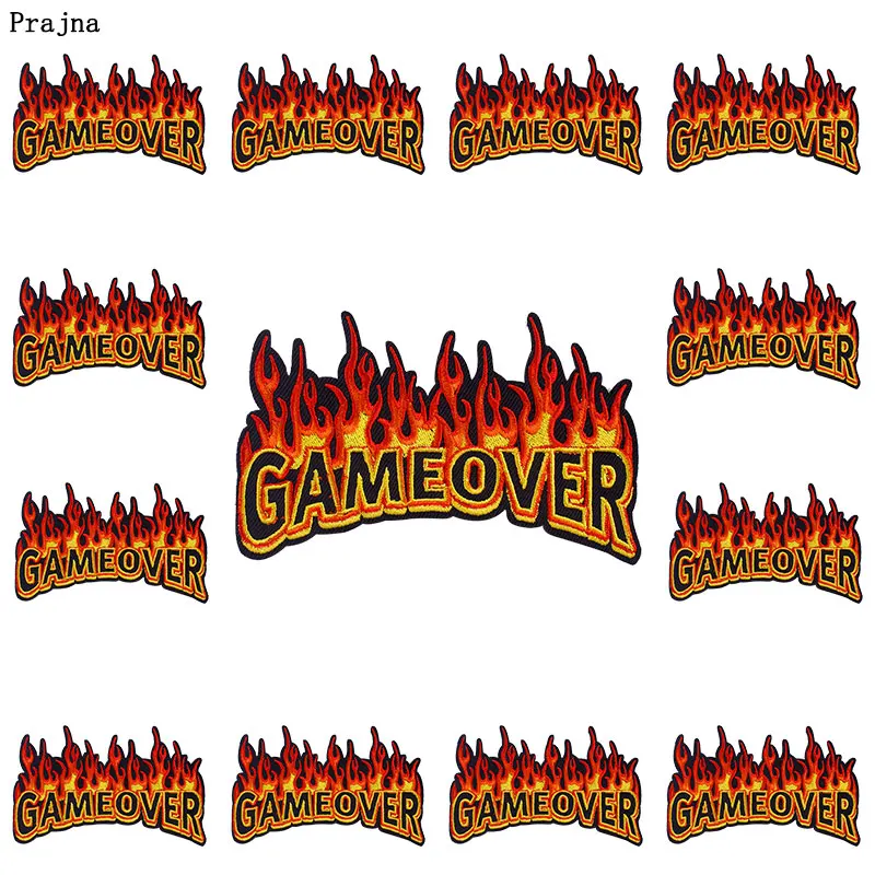 Parches bordados de mariposa para ropa, calaveras Punk, Rock, pegatina de costura, 10 unids/lote - imagen 4