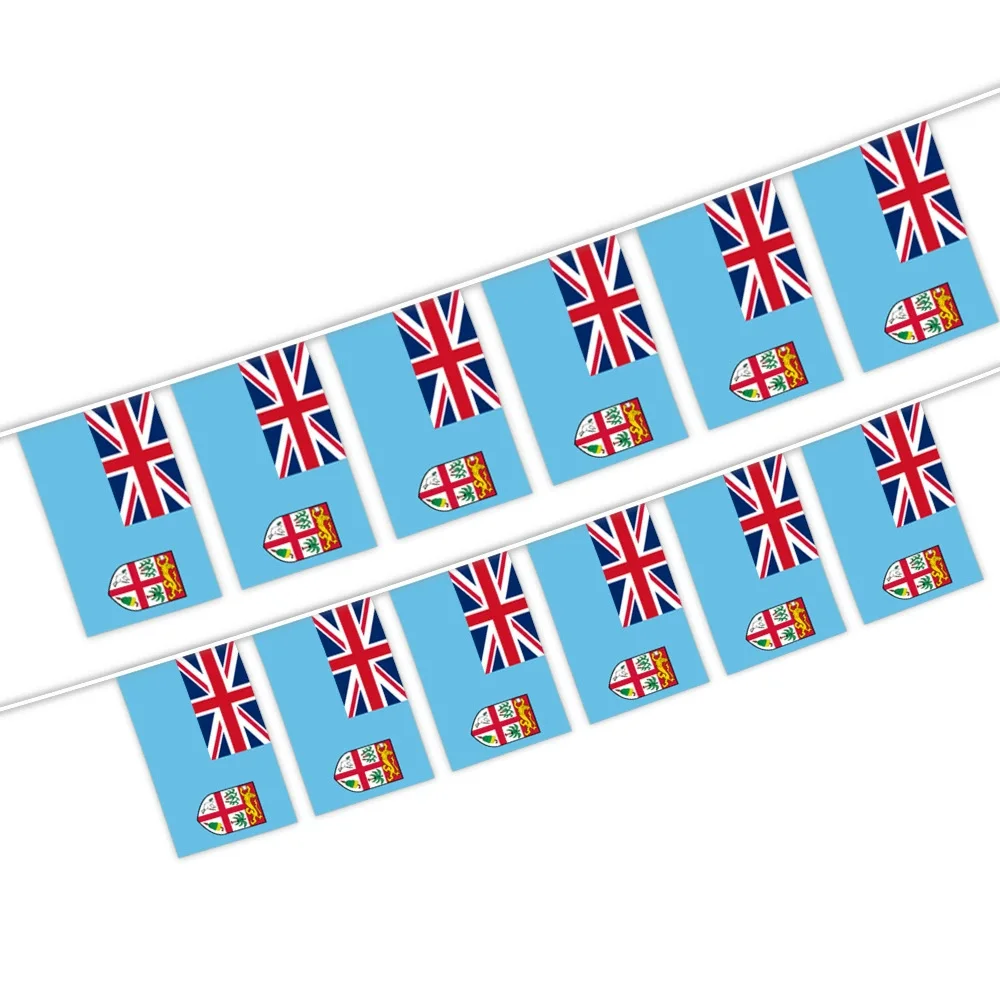 Banderines SKY FLAG Fiji, 14x21cm, 20 unids/lote, banderas de cuerda de Fiji, banderín para decoración de fiesta y Festival - imagen 3