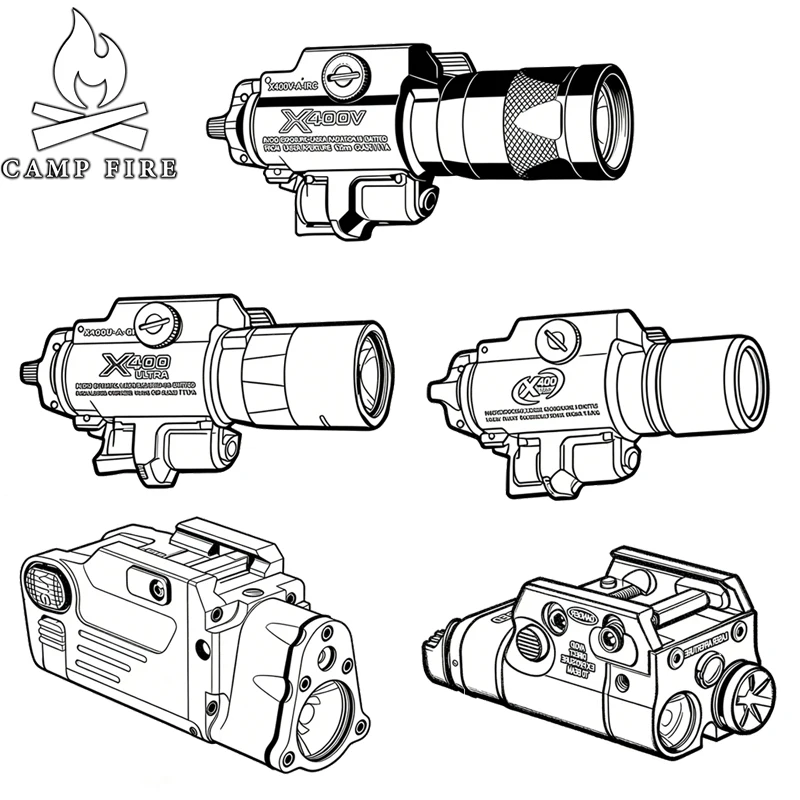 Luz de pistola compacta serie Surefir X400 X400-U X400-V linterna portátil ligera XC1 XC2-B SBAL-PL CNC Metal