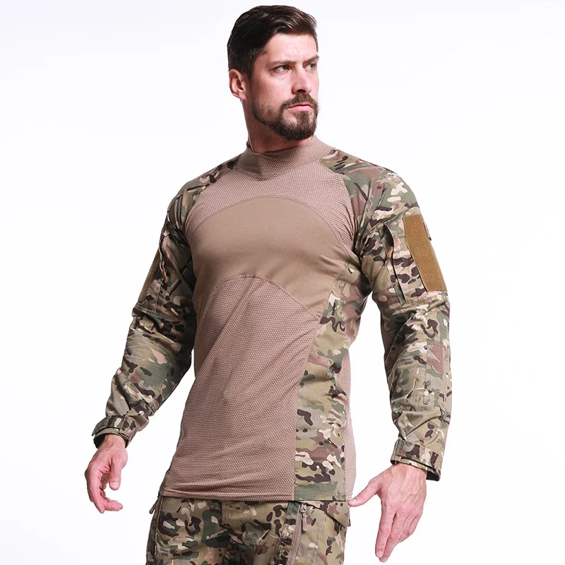 TopTight deportivo para hombre, camisa cómoda de manga larga, ropa de camuflaje militar táctico, traje de entrenamiento de tercera rana, primavera al aire libre - imagen 3