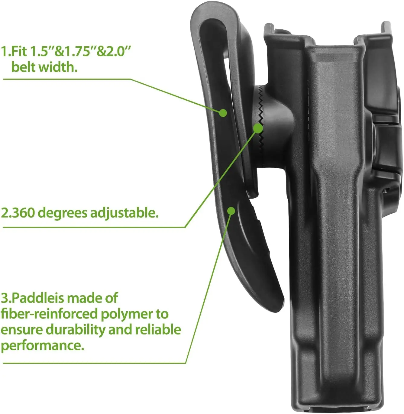 Compatible con Sig P238, funda de paleta OBB, cinturilla de transporte exterior, liberación del dedo índice/pasta ajustable, mano derecha - imagen 4