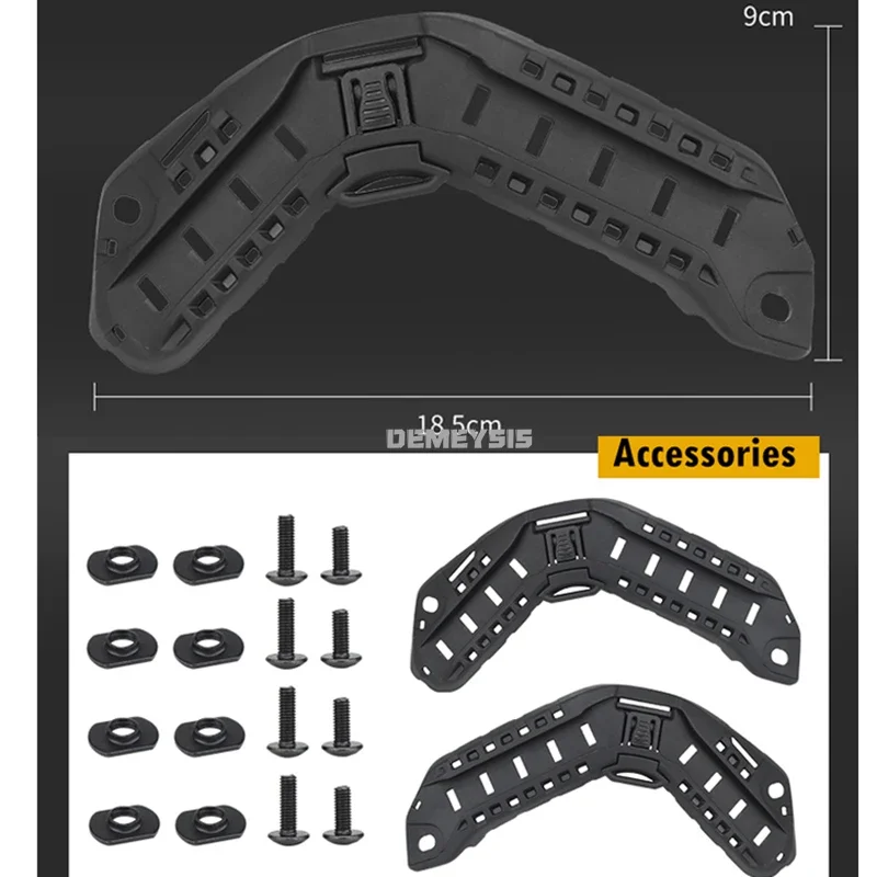 Rieles de guía lateral para casco táctico, Kit de rieles para caza al aire libre, combate, Paintball, corte alto, SF rápido - imagen 2