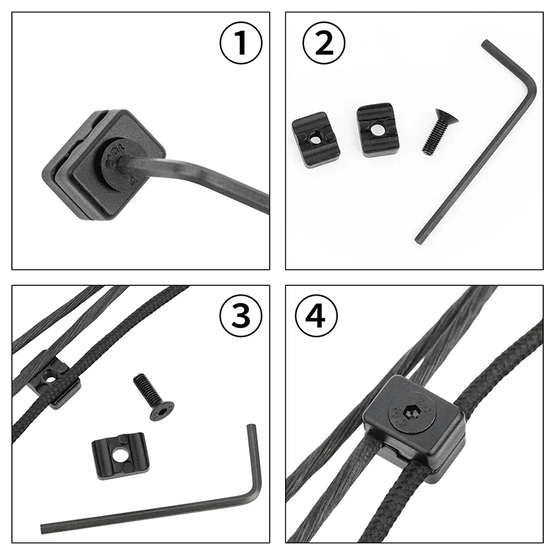 Abrazaderas de aleación para arco compuesto, Clip de sujeción de Cable de tiro con llave, herramientas de hebilla de caza - imagen 3