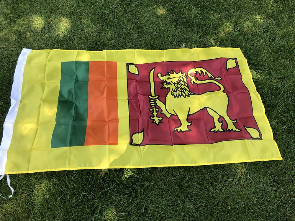 Bandera de SKY, bandera de Sri Lanka, 90x150cm, pancarta de Sri Lanka colgante voladora de alta calidad para decoración y actividades - imagen 2