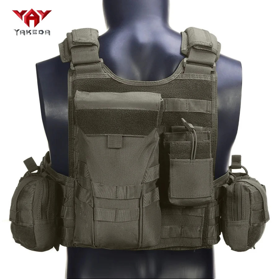 Hebilla metálica multifuncional YAKEDA con chaleco de desmontaje rápido. La primera fila está equipada con una gran bolsa triple para equipamiento. - imagen 4