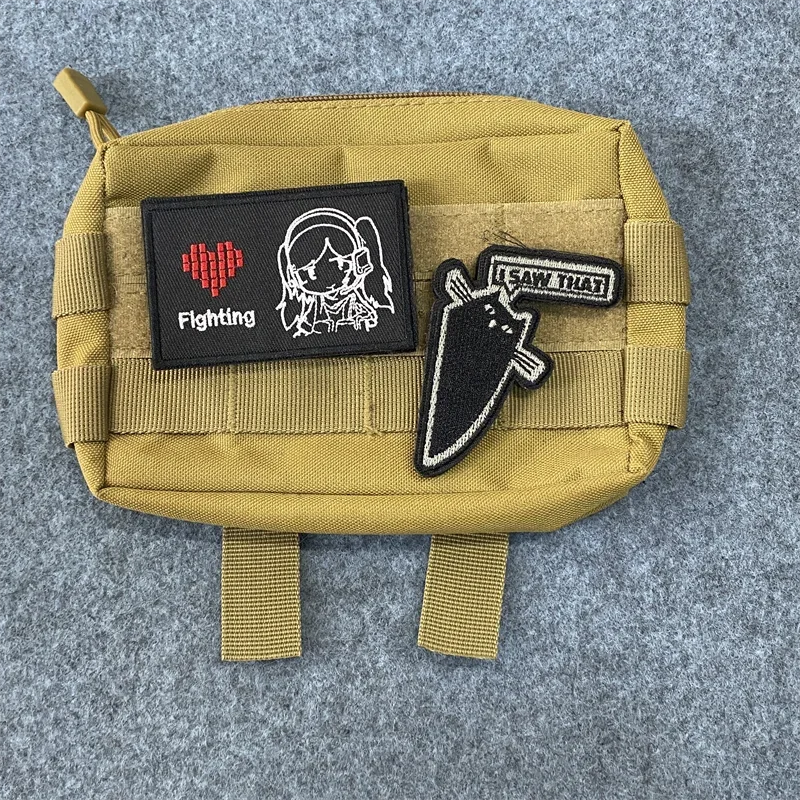 I Saw That Kitty parche bordado, insignia de moral táctica de dibujos animados para niña, apliques de gancho y bucle para ropa, parches de mochila - imagen 2