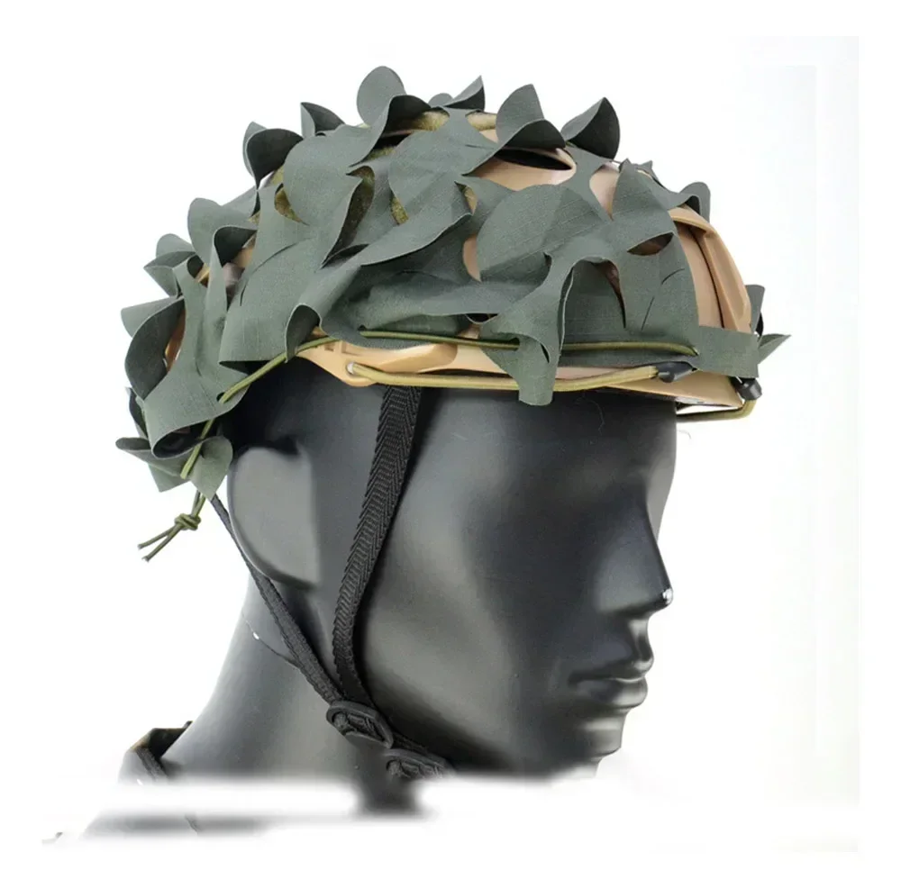 Protector de cubierta de casco rápido de camuflaje 3D, tela para casco con forma de hoja cortada con láser, accesorios para cascos de caza - imagen 5
