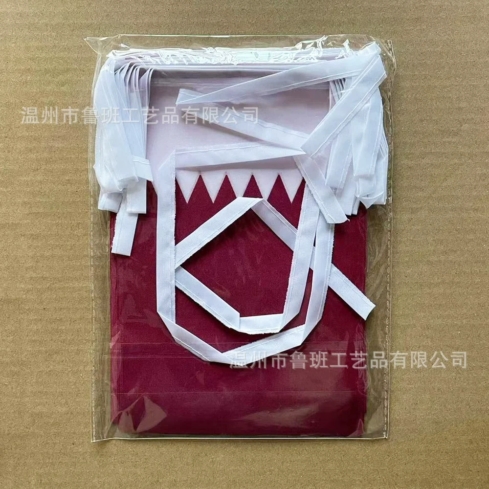 Banderines SKY FLAG de Qatar, 14x21cm, 20 unids/lote, banderas de hilo de Qatar, banderín para decoración de fiesta y Festival - imagen 3