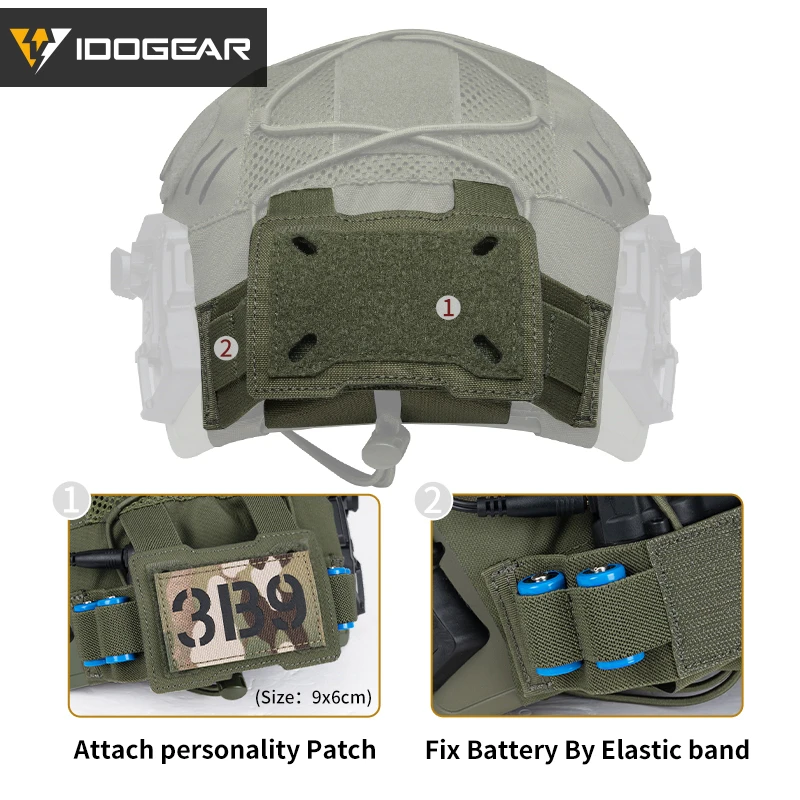 IDOGEAR-funda de nailon para caza, para Wendy 3,0 He-lmet con bolsa de batería NVG Laser 3814 - imagen 4