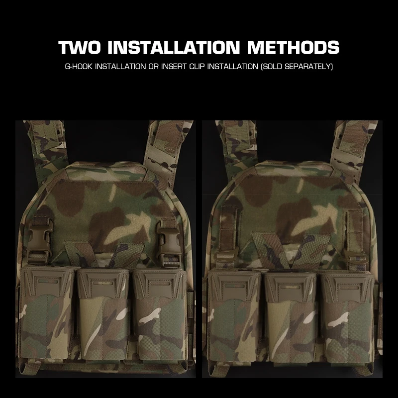 Bolsa de Triple revista 5,56, funda táctica de doble reflejo para revistas, chaleco Molle, bolsa de accesorios, linterna para exteriores, bolsa de almacenamiento para antorcha - imagen 5