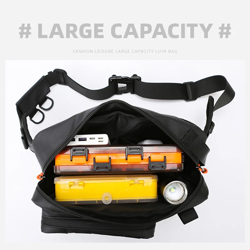 Bolsa de pecho para hombre, chaleco táctico resistente al desgaste, riñonera Molle, paquete de cinturón para señuelo, bolsa para aparejos de caza para viajes al aire libre, Camping, senderismo - imagen 4