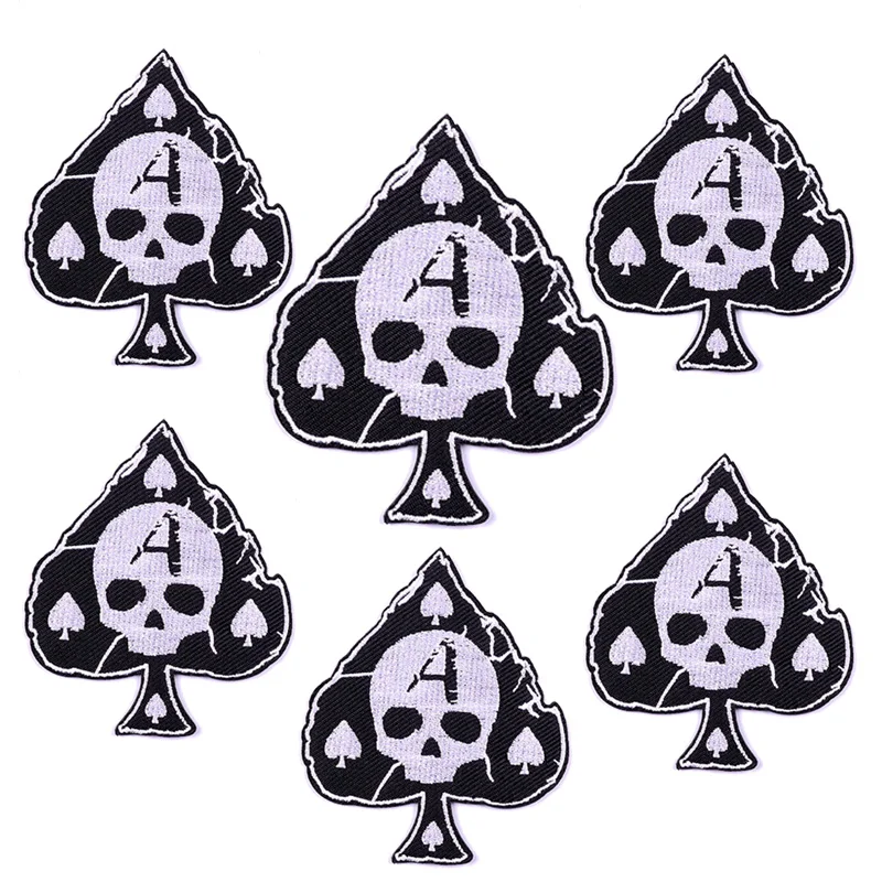 Parche bordado calavera rock termoadhesivo para chaqueta - imagen 5