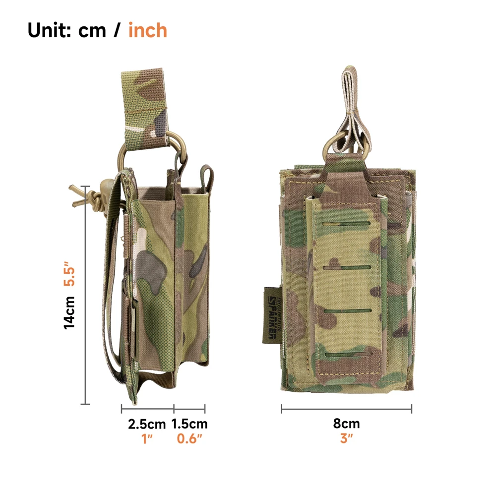 Bolsa táctica Molle para revistas, bolsa táctica individual doble para Rifle, pistola Mag, soporte para cartuchos de 2 capas para M4 M14 M16 AK AR - imagen 3