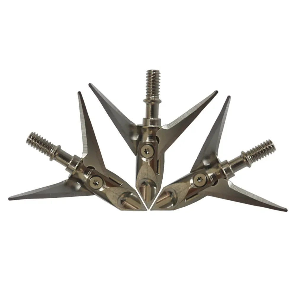 Flecha de cabeza ancha de 3 cuchillas para caza, arco compuesto de 100 granos, accesorios para cabeza de bestia, 3 piezas