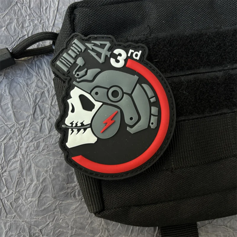 Parche de PVC con calavera para casco táctico, insignia de moral para ropa, parches militares con gancho y bucle, pegatinas para mochila, brazalete - imagen 2