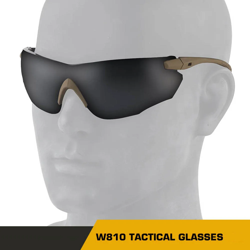 Gafas tácticas para tiro W810, gafas de sol a prueba de viento, gafas de seguridad para ciclismo y motocicleta, gafas tácticas para caza y Paintball - imagen 2