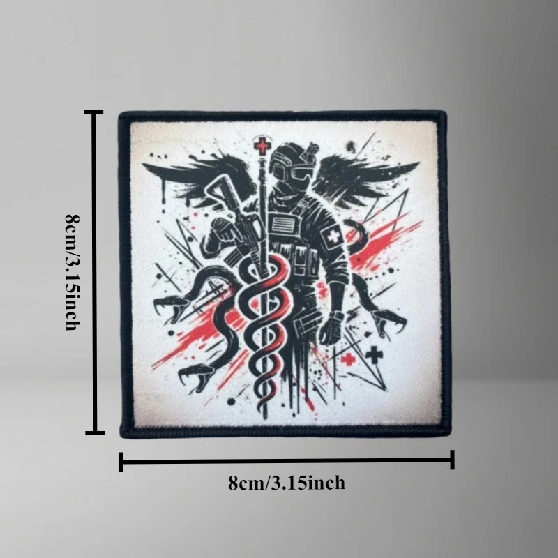Parche táctico "serpientes y medicina", brazalete impreso, insignia de moral, parches con gancho, pegatinas para mochila y ropa - imagen 3
