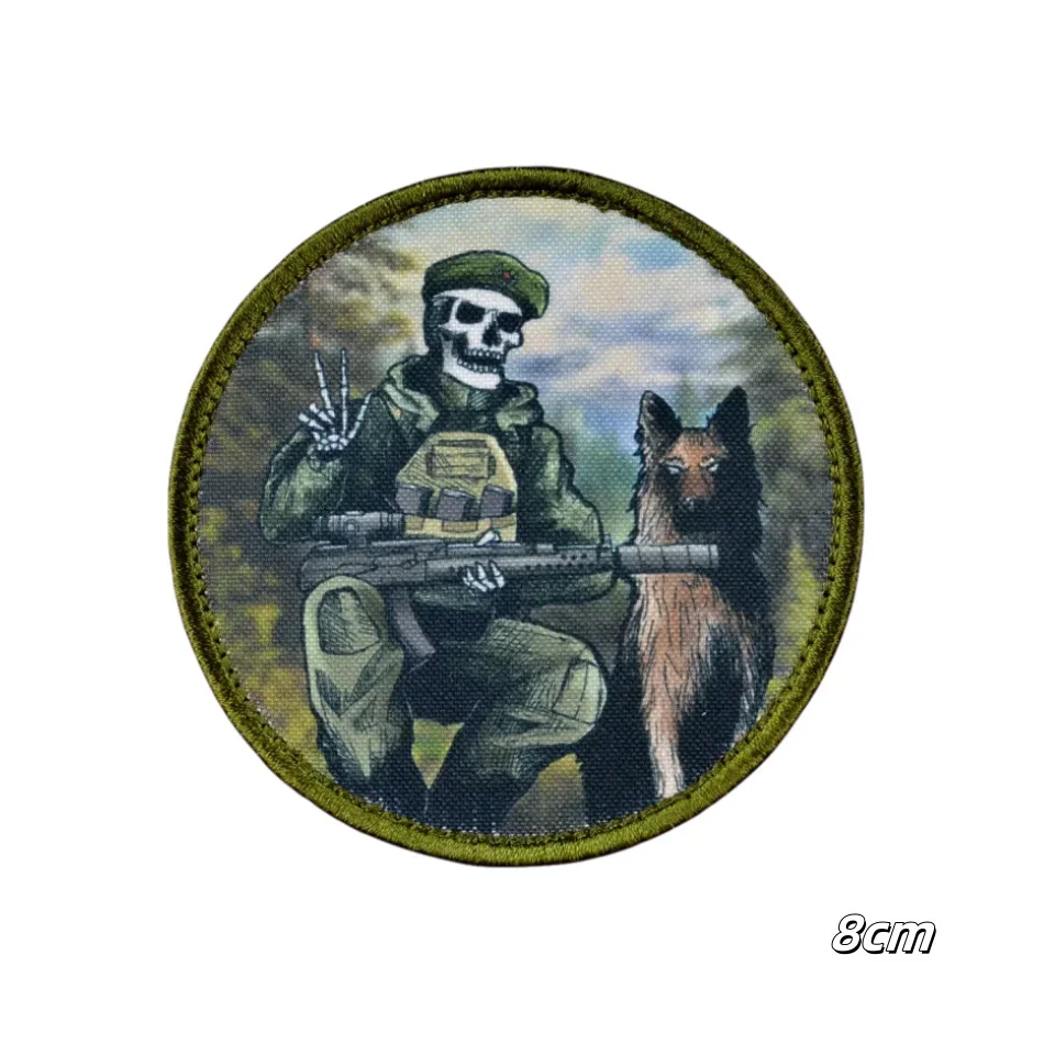 Insignia de moral táctica con estampado de "guardia de borde", parche de patrulla canina, brazalete militar Chevron, pegatinas de mochila de gancho y bucle - imagen 5