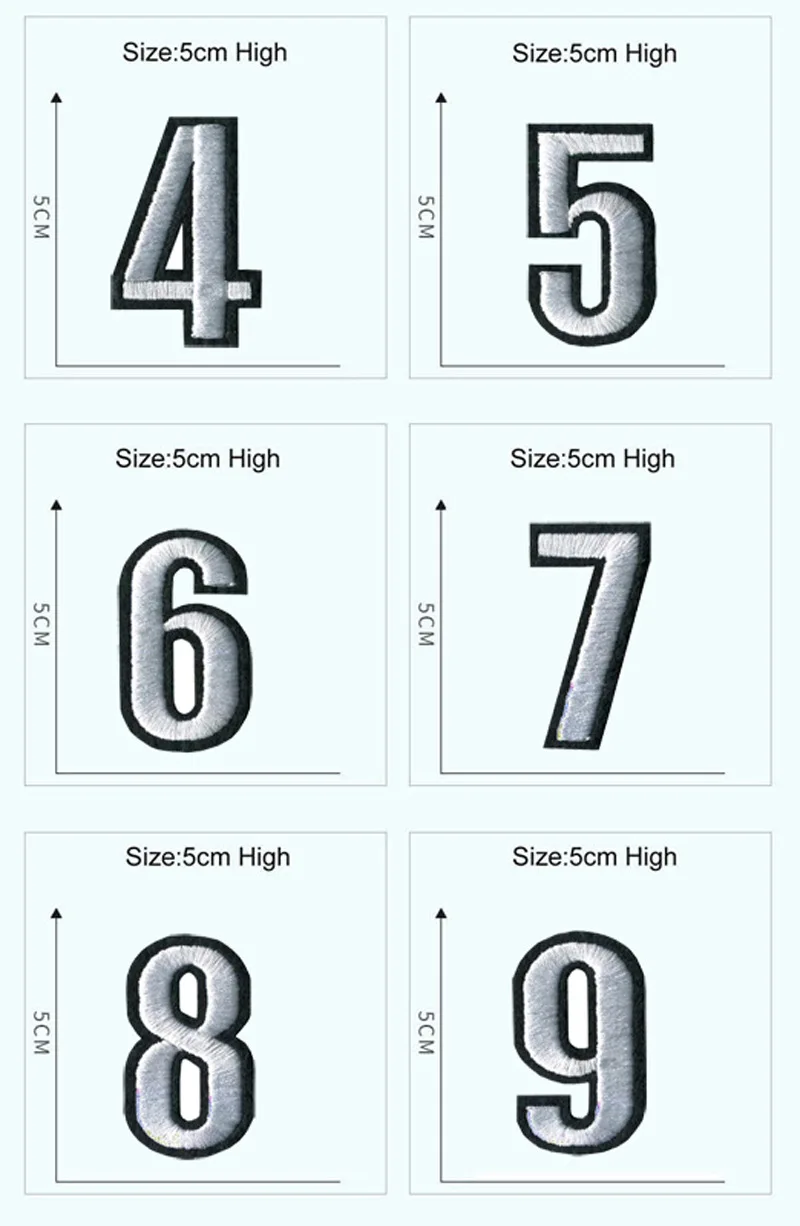 Parches bordados blancos con letras ABC XYZ, ropa para niños, coser Nombre, insignia, figuras, sombrero, apliques, alfabeto, número, pegatina, 5cm - imagen 4