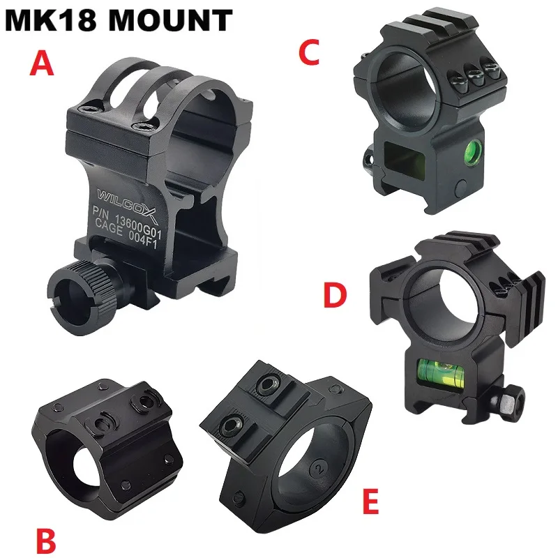 Juguete táctico MK18, montaje de anillo de 30mm de diámetro para adaptador Comp M2/M3 Picatinny, Base de alcance táctico, nivel con riel Picatinny de 20mm - imagen 2
