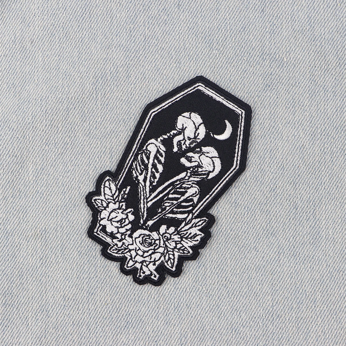 Parche bordado de calavera Vintage, parches termoadhesivos de flores para planchar en la ropa, insignias de costura DIY - imagen 4