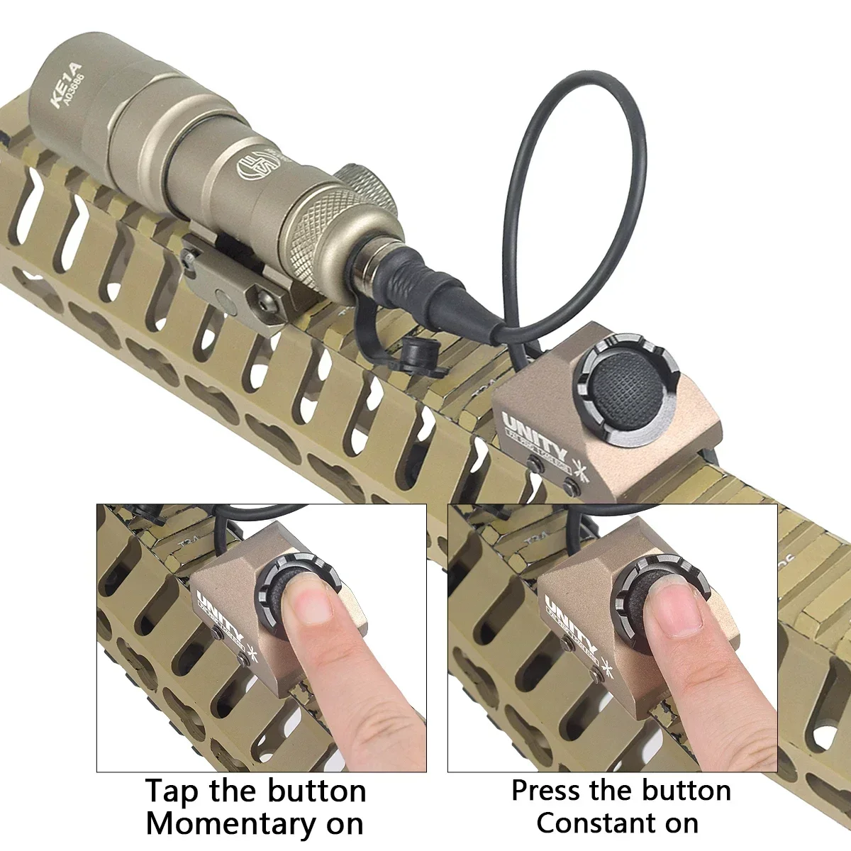 Potente linterna táctica M300 M300B Airsoft con interruptor de presión remoto compatible con riel de 20mm Rifle AR 15 arma explorador luz LED - imagen 5