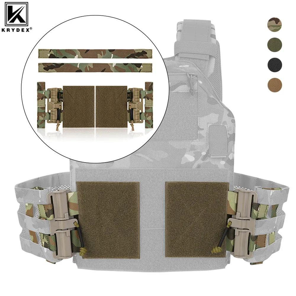 KRYDEX-chaleco táctico Molle, conjunto de hebilla de liberación rápida, cinturón lateral, tubo, adaptadores Cummerbund para JPC, CPC, NCP, XPC, AVS 420