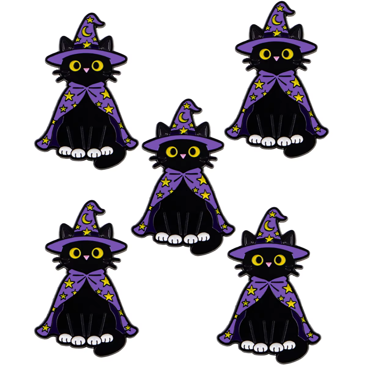 Pin esmaltado gato mago – Insignia decorativa para mochila o solapa