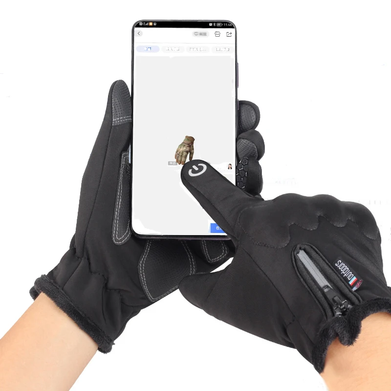 Guantes impermeables para hombre, para montar en otoño e invierno, para pescar al aire libre, para pantalla táctil, deportivos, resistentes al viento, transpirables y antideslizantes - imagen 3