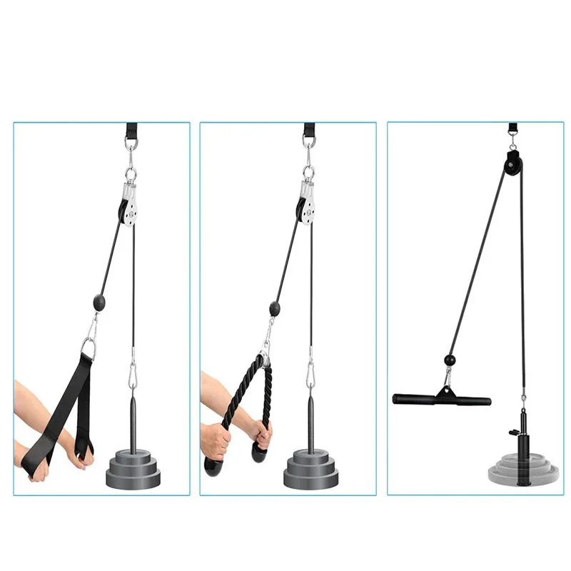 Sistema de polea de Cable de gimnasio silencioso con rotación, equipo de gimnasio en casa multifuncional de acero inoxidable DIY para entrenamiento de bíceps y tríceps - imagen 2