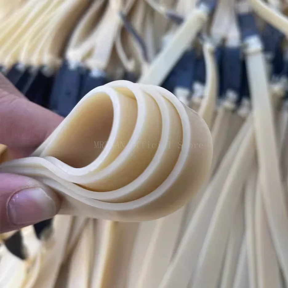 Banda de goma de caza de 1,5mm y 2mm, tirachinas gruesas de alta elasticidad, banda de goma plana para caza, accesorios para tirachinas - imagen 5